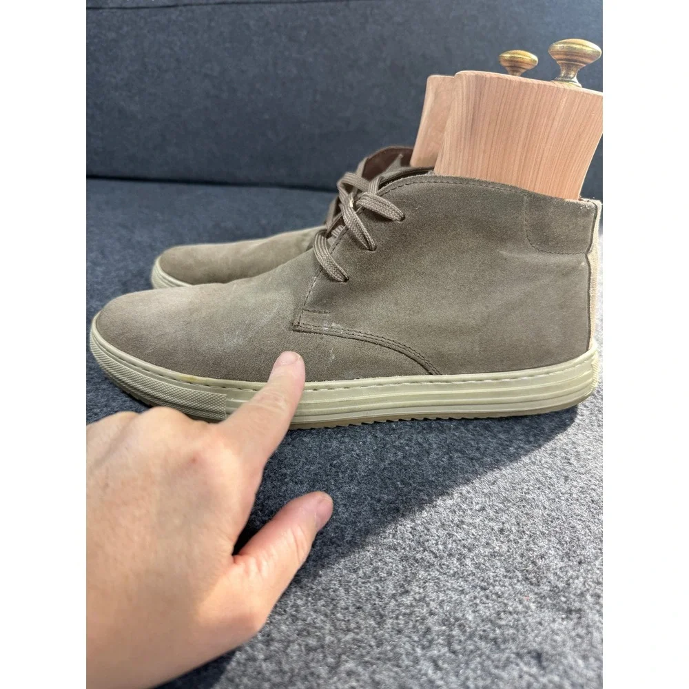 Mens Suede Chukka Boots‎ Desert Boots Made in Italy Size 44 Taupe Lace Up